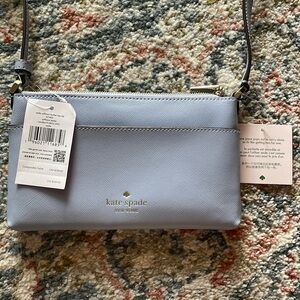 kate spade Sadie Saffiano Leather Top Zip Blue Iris Crossbody Set Bag K7402